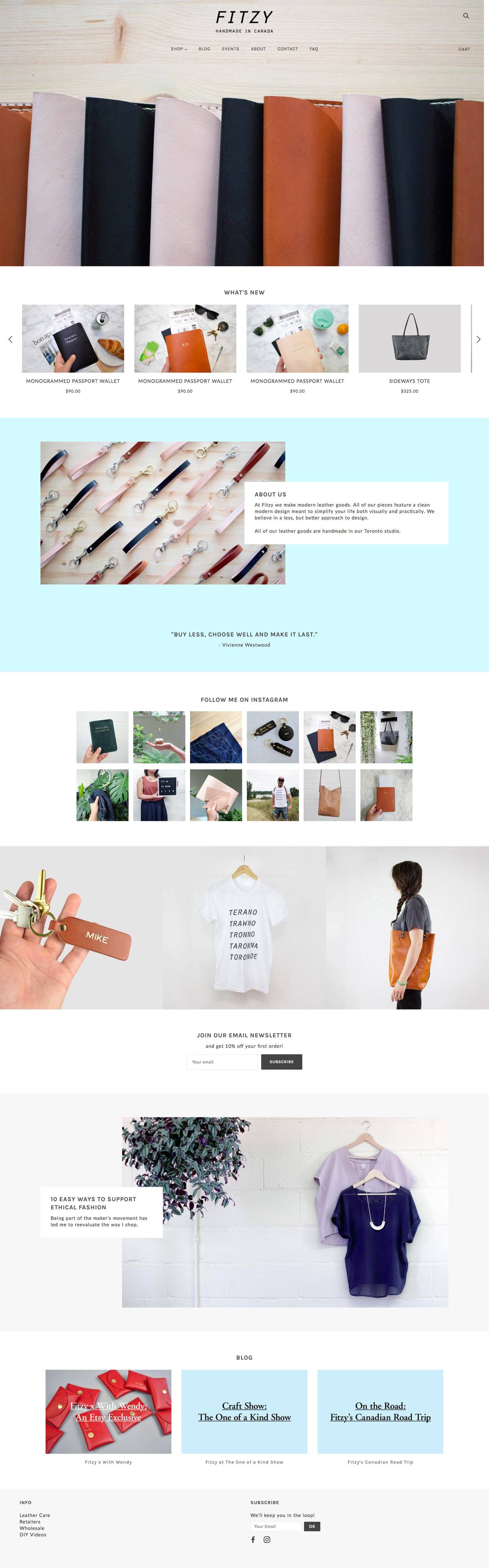 eCommerce website: Fitzy