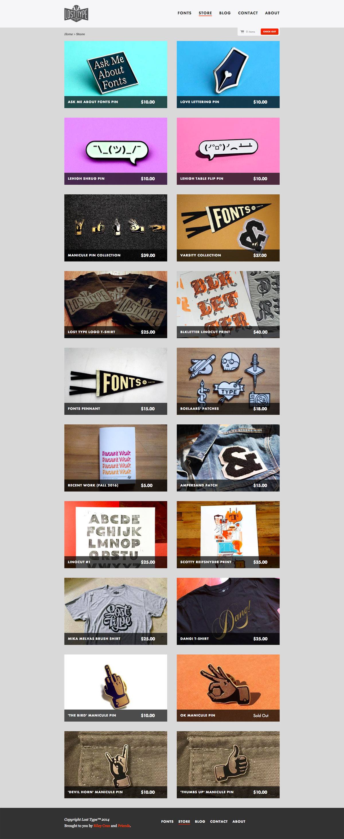 eCommerce website: Lost Type