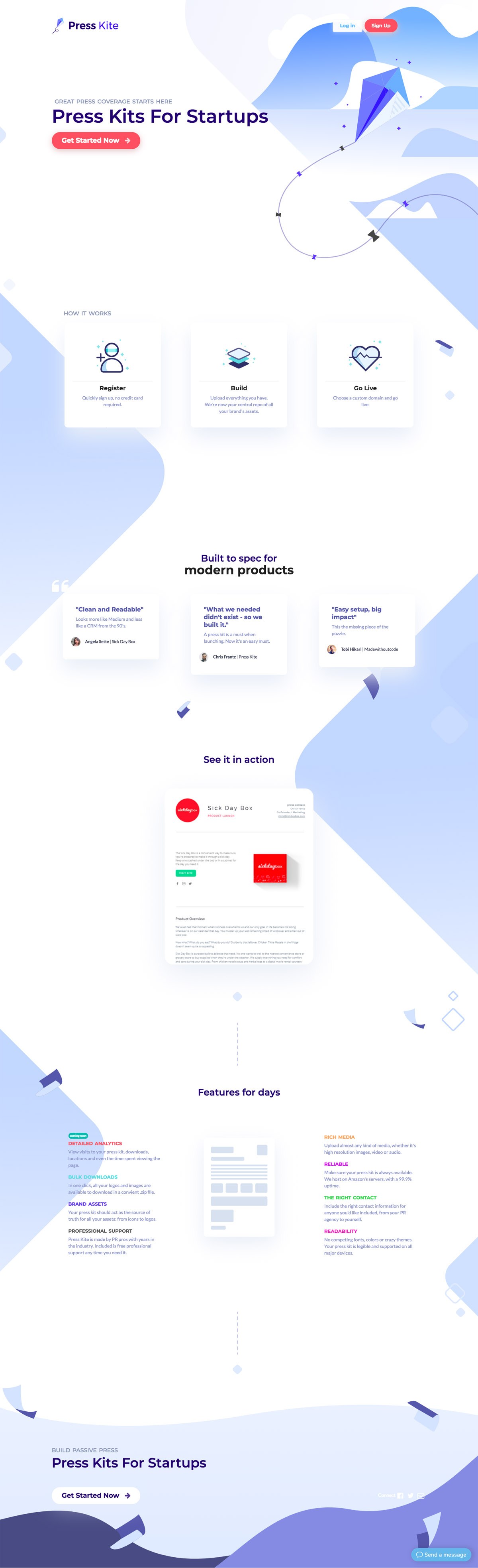 eCommerce website: Press Kite