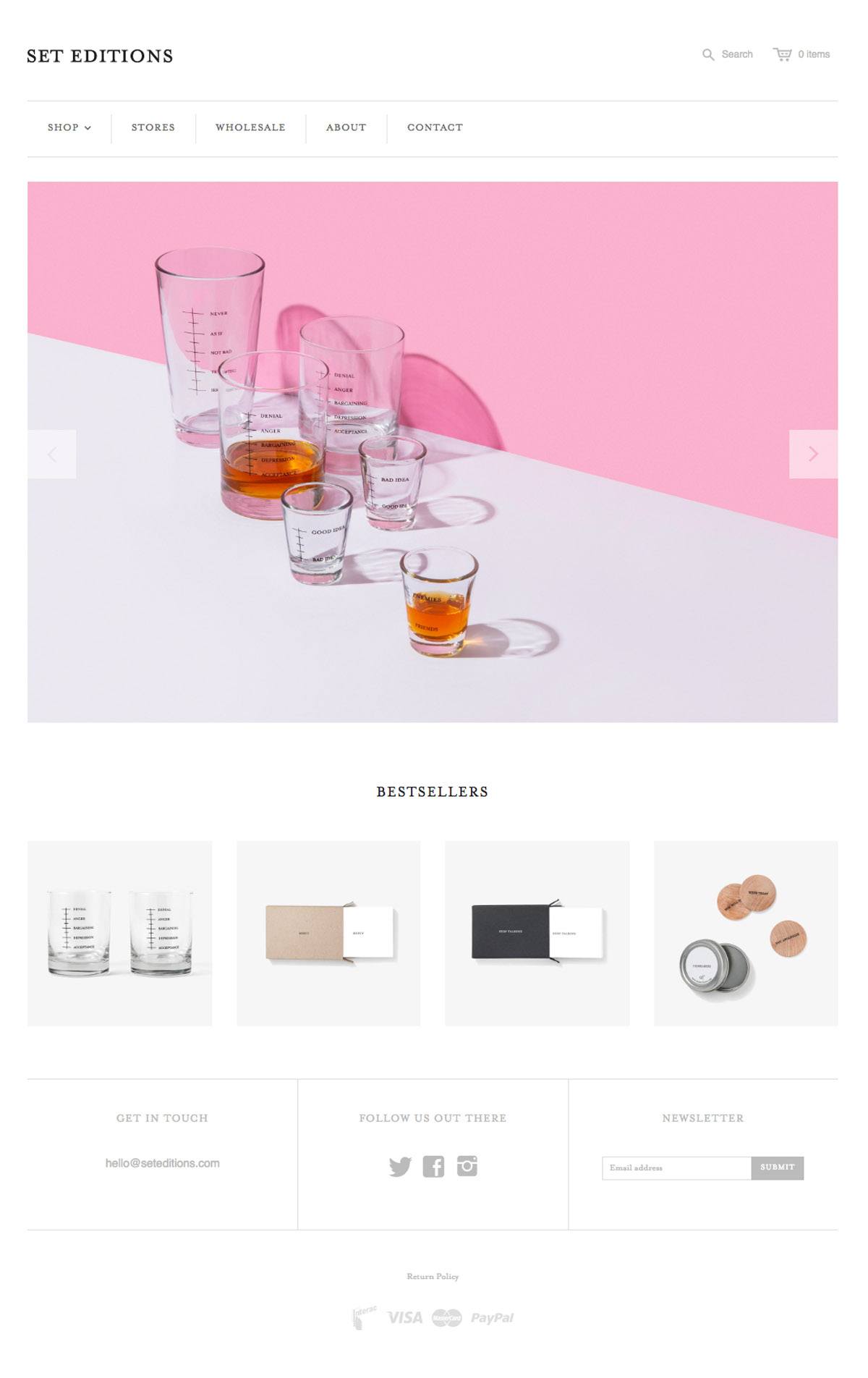 eCommerce website: Set Editions