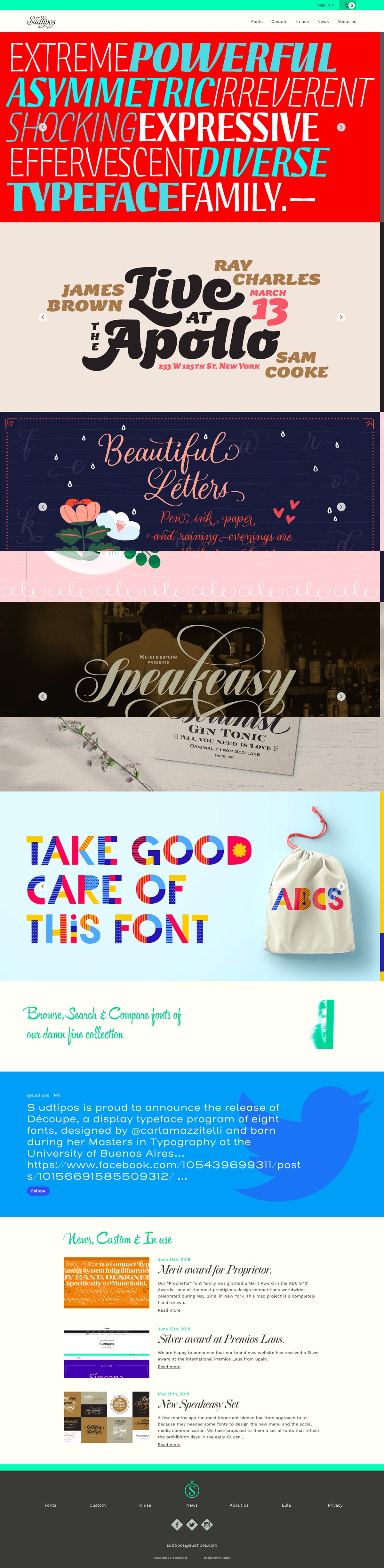 eCommerce website: Sudtipos