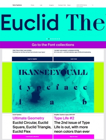 eCommerce website: Swiss Typefaces