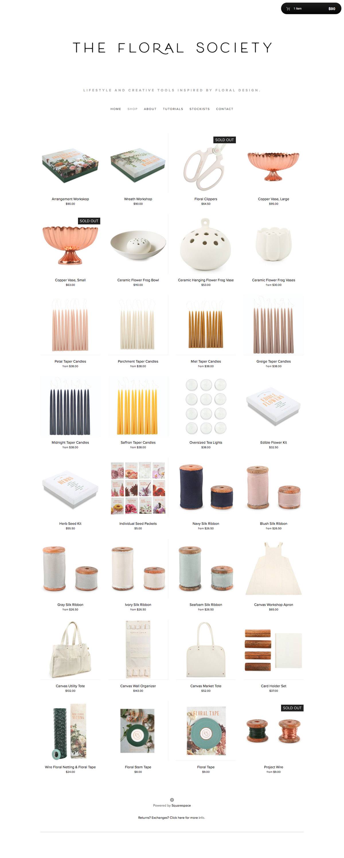 eCommerce website: The Floral Society