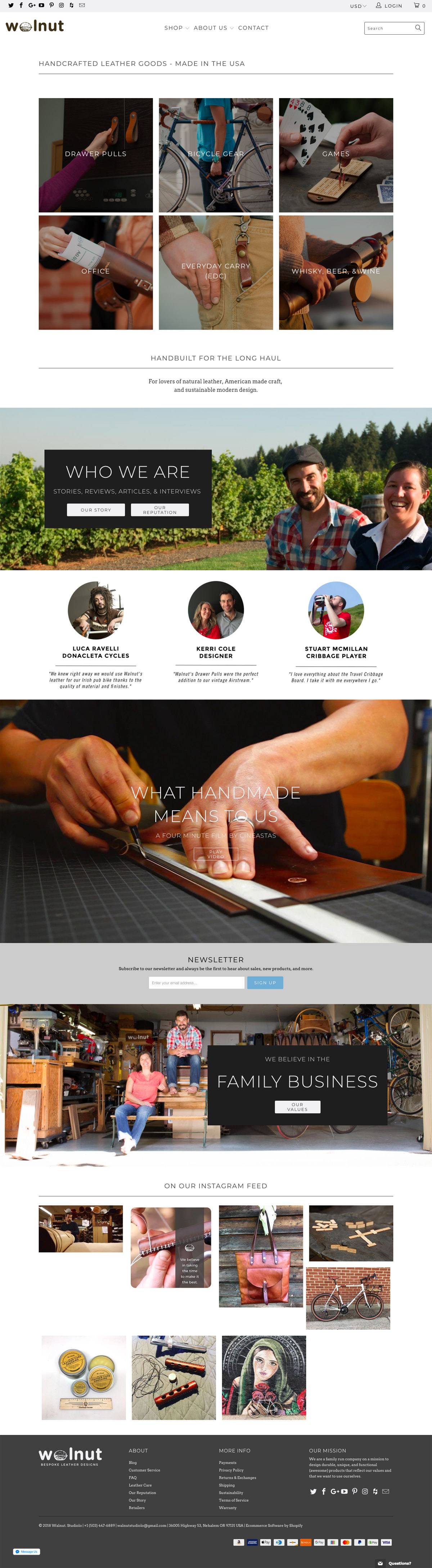 eCommerce website: Walnut Studiolo