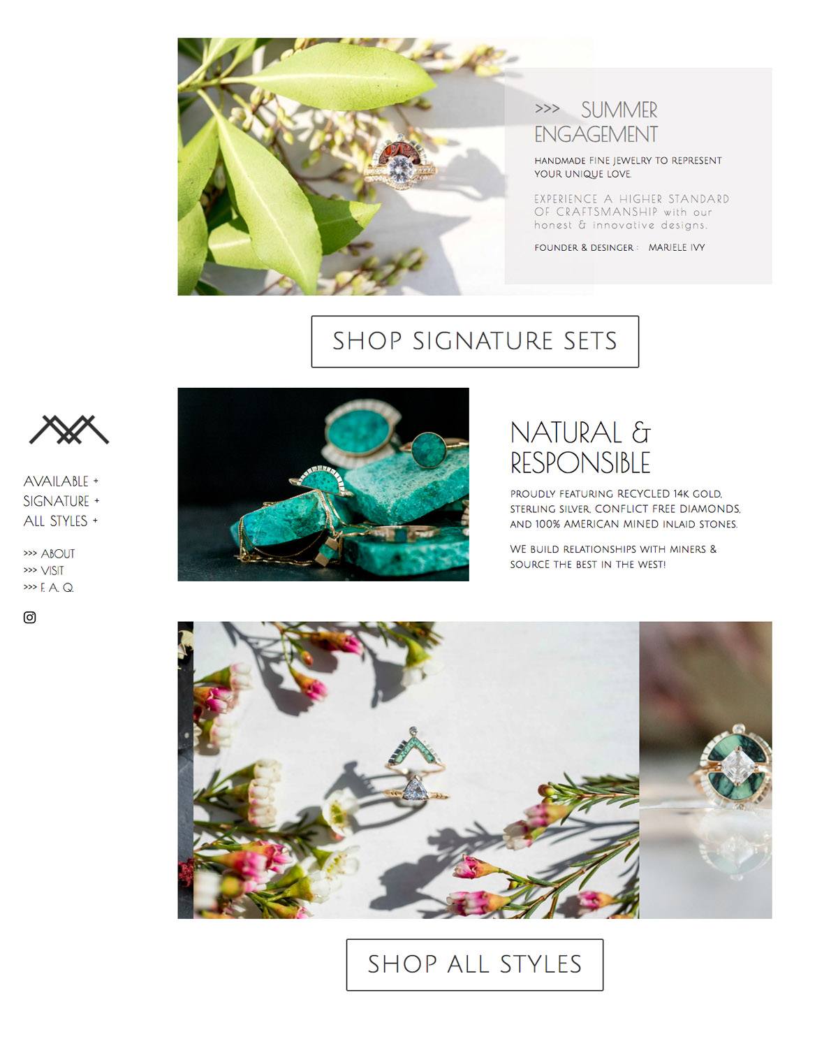 eCommerce website: YOUNG IN THE MOUNTAINS