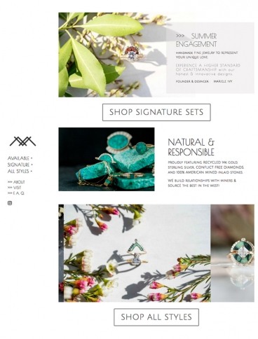 eCommerce website: YOUNG IN THE MOUNTAINS