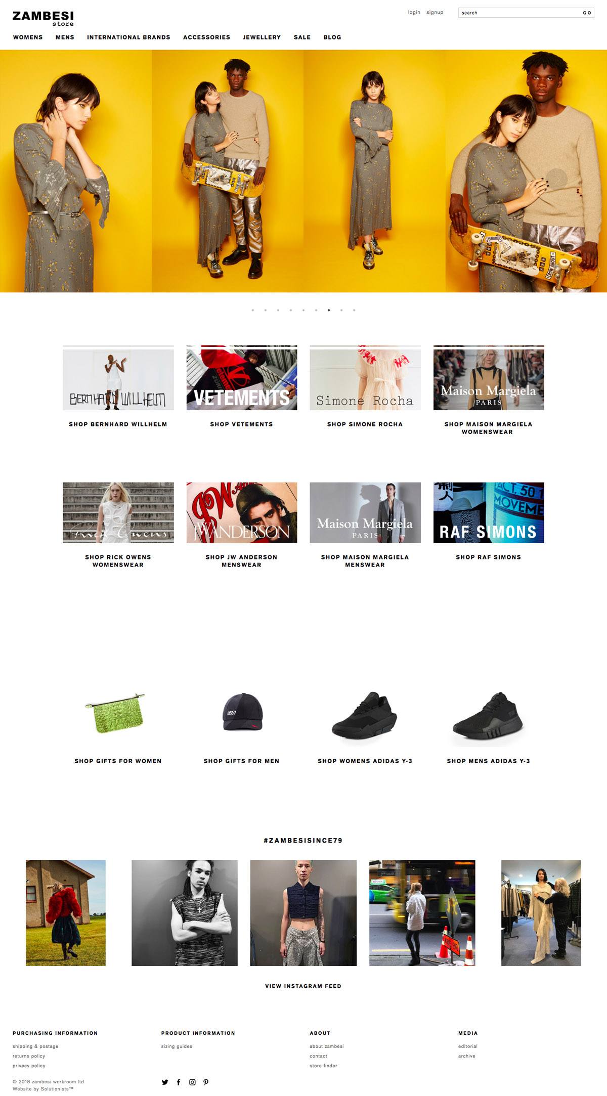eCommerce website: Zambesi