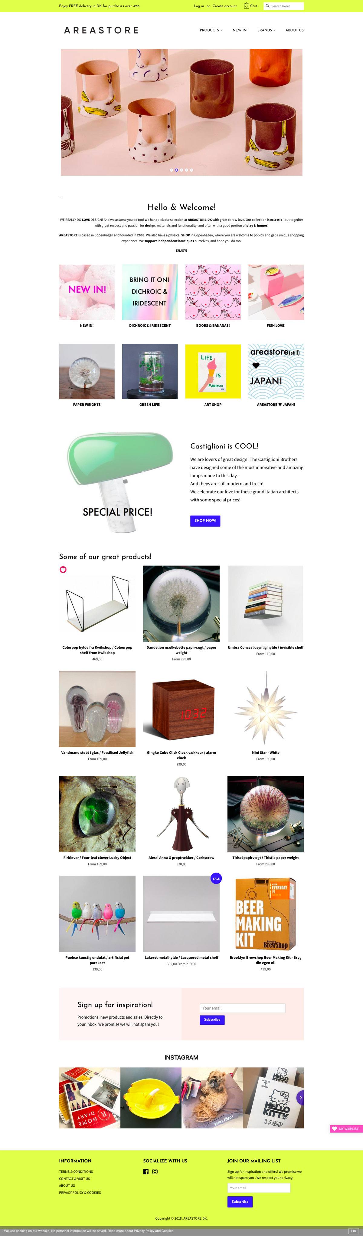 eCommerce website: AREASTORE