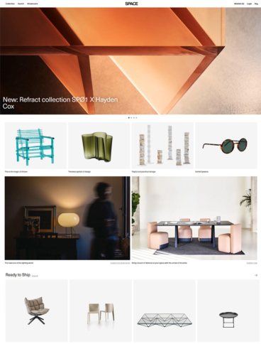 eCommerce website: Space Furniture