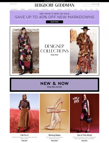 eCommerce website: Bergdorf Goodman