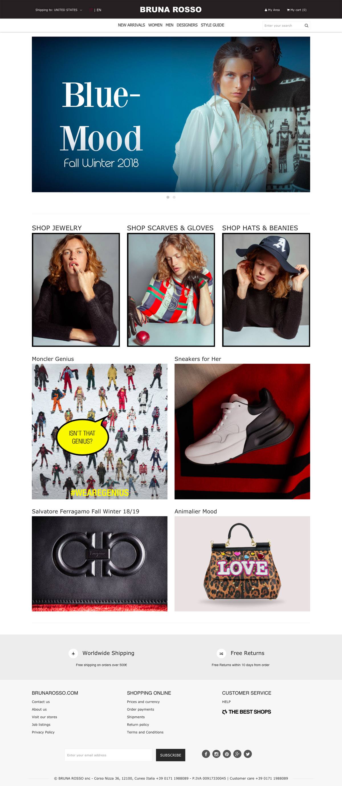 eCommerce website: Bruna Rosso