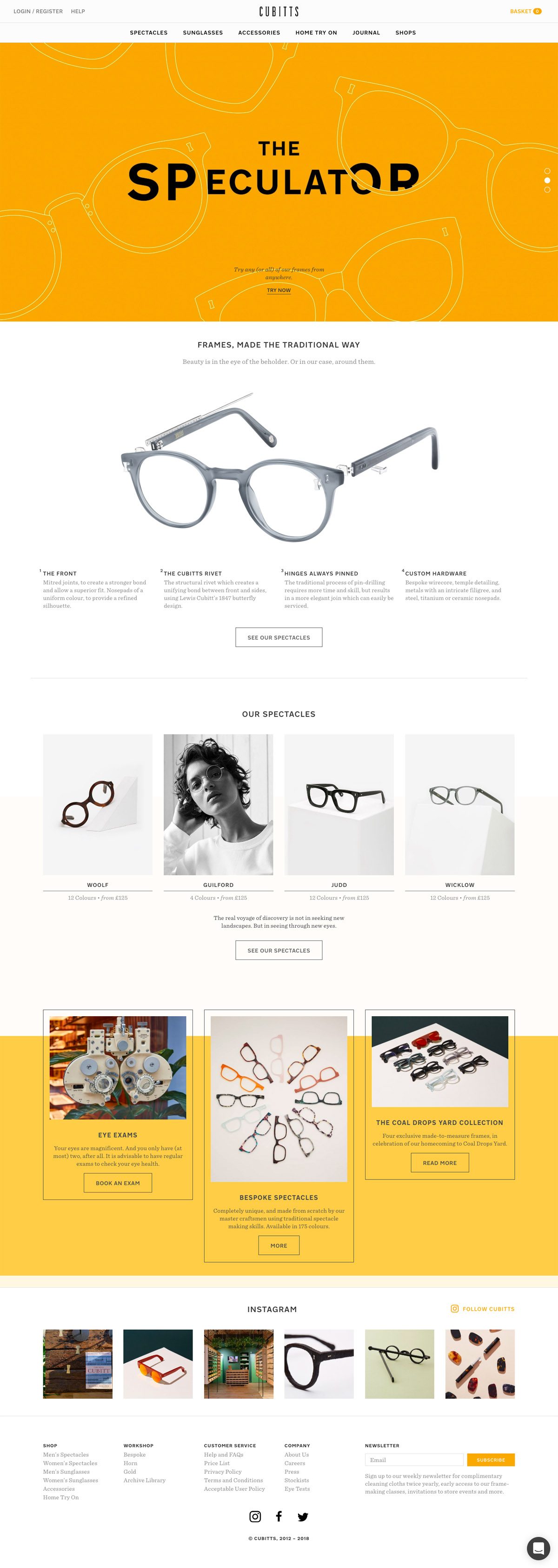 eCommerce website: Cubitts