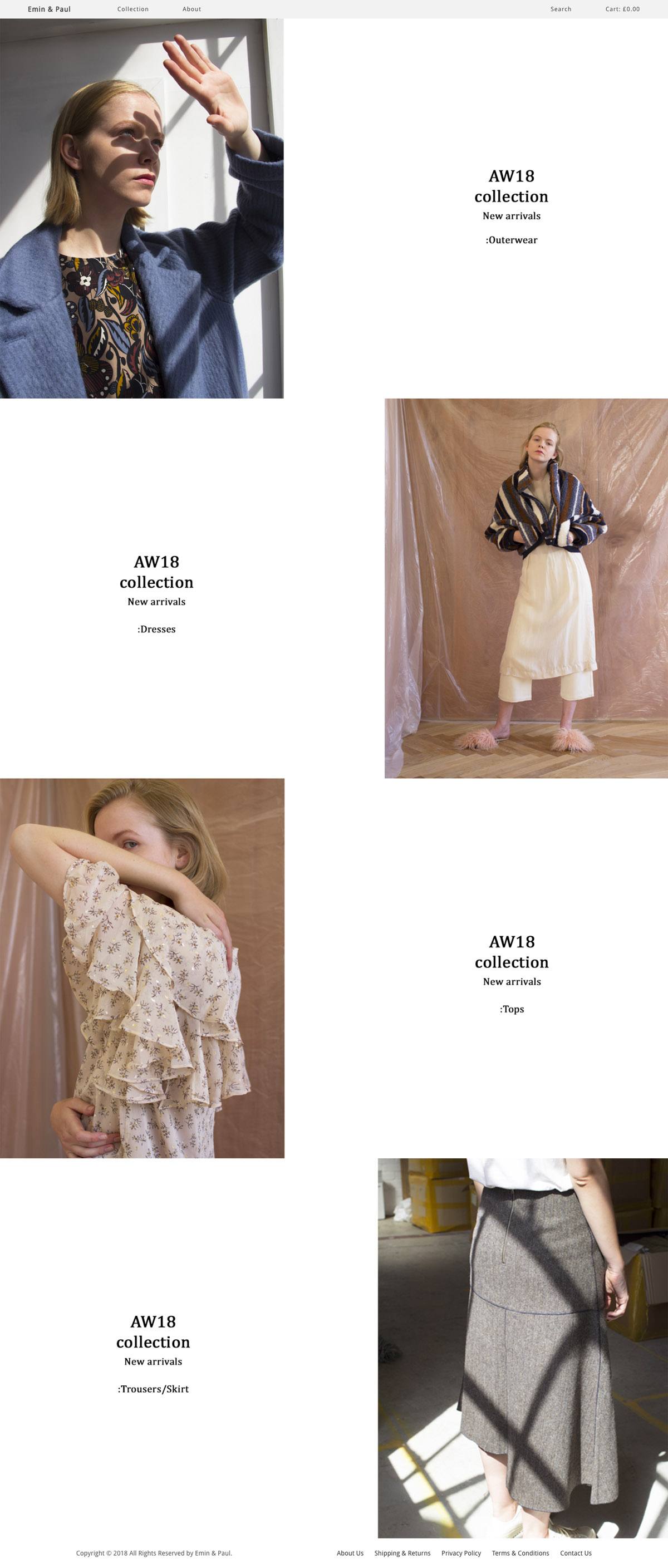 eCommerce website: EMIN & PAUL