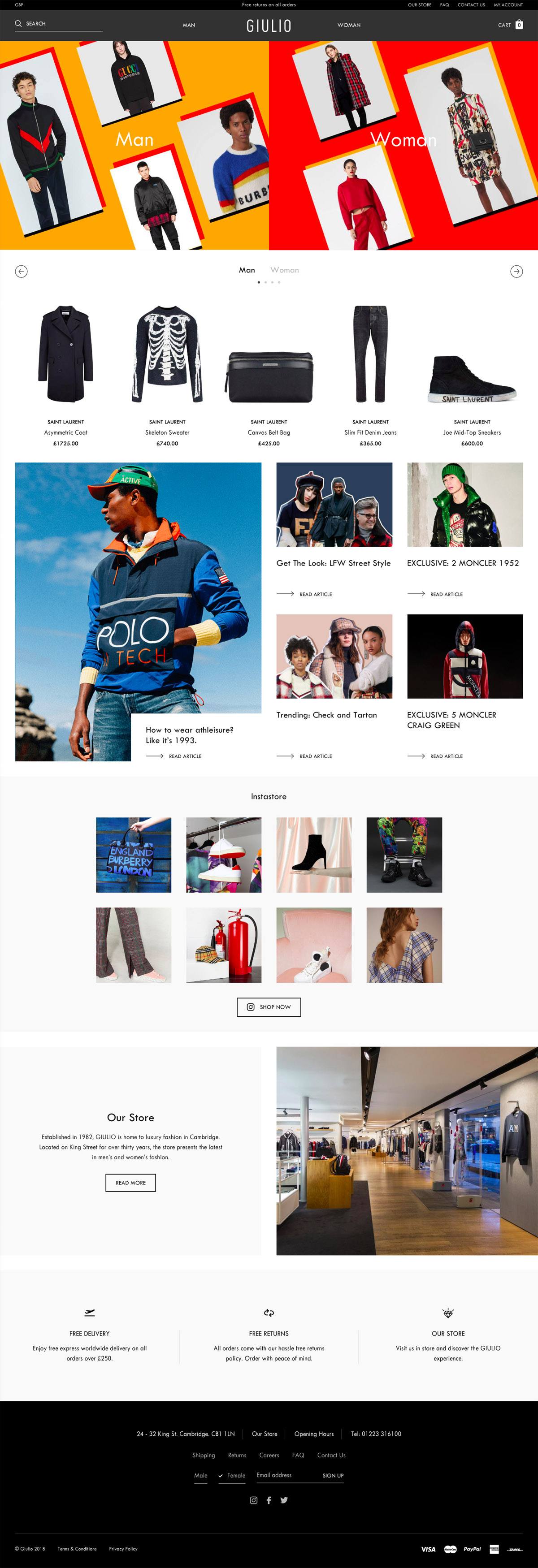 eCommerce website: Giulio