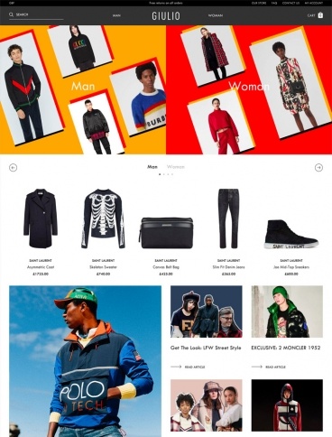 eCommerce website: Giulio