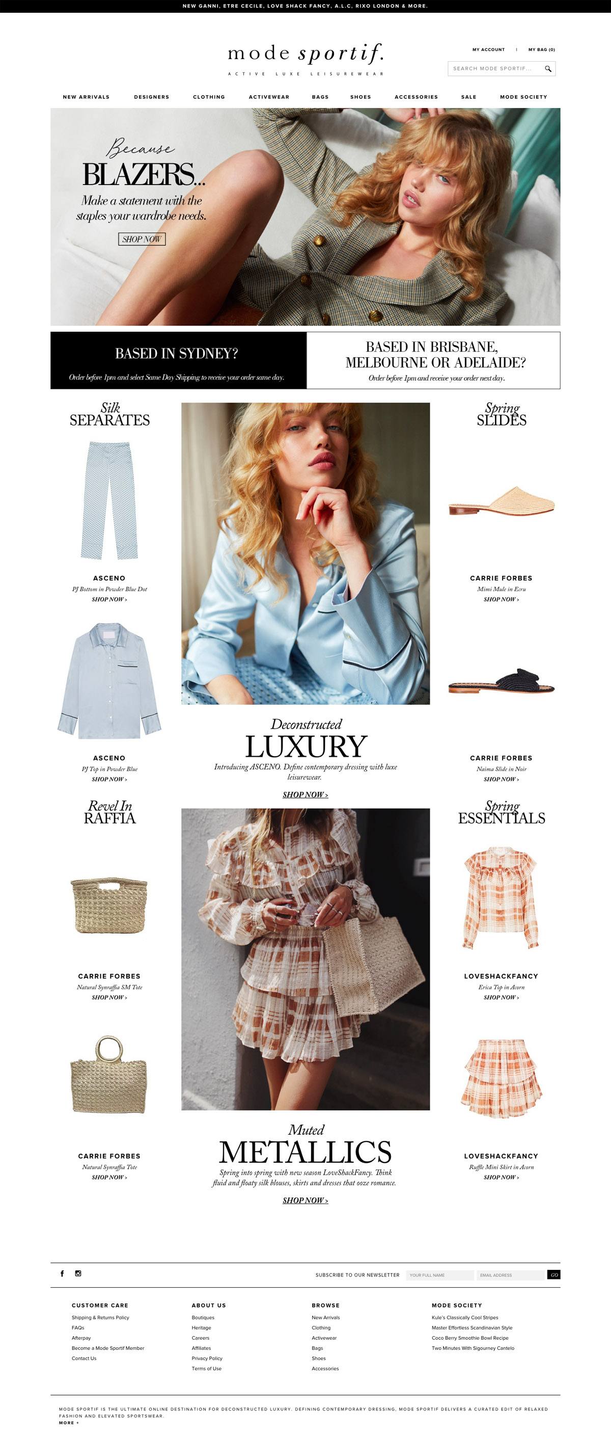 eCommerce website: Mode Sportif