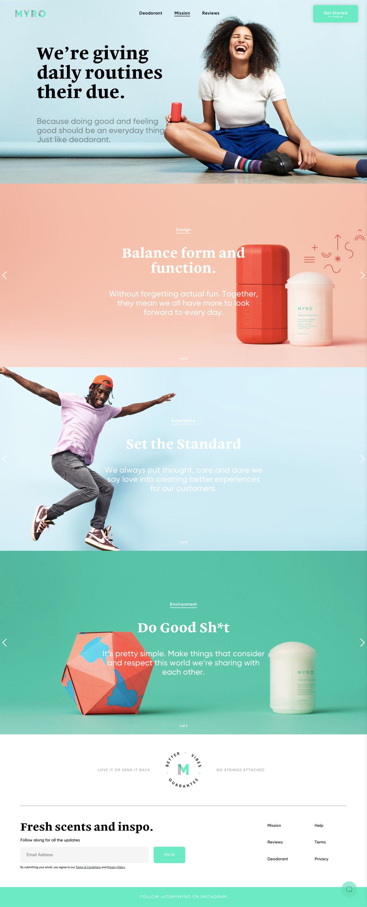 eCommerce website: Myro