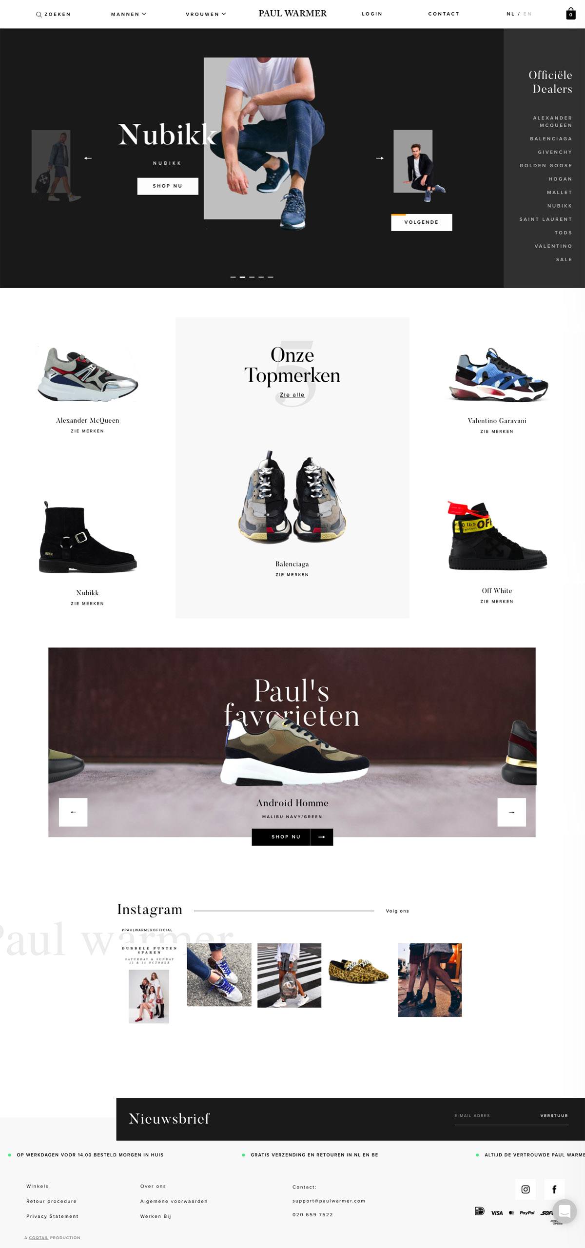 eCommerce website: Paul Warmer