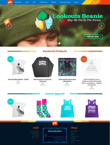 eCommerce website: Penny Arcade
