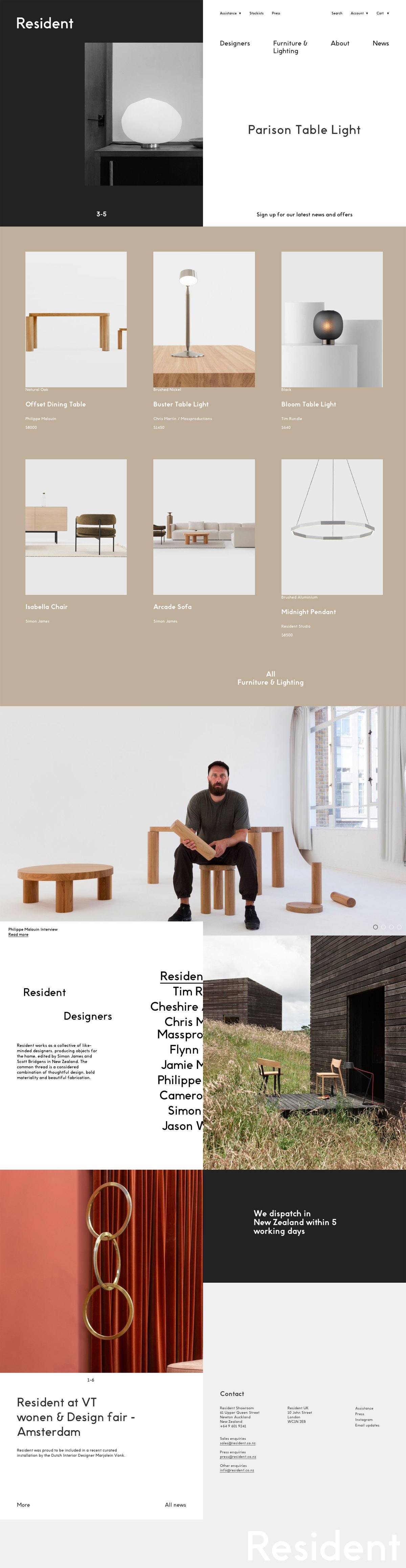 eCommerce website: Resident