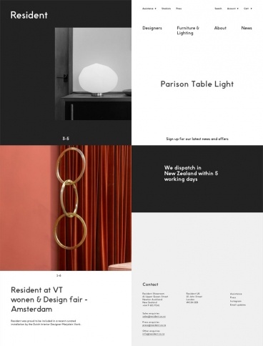 eCommerce website: Resident