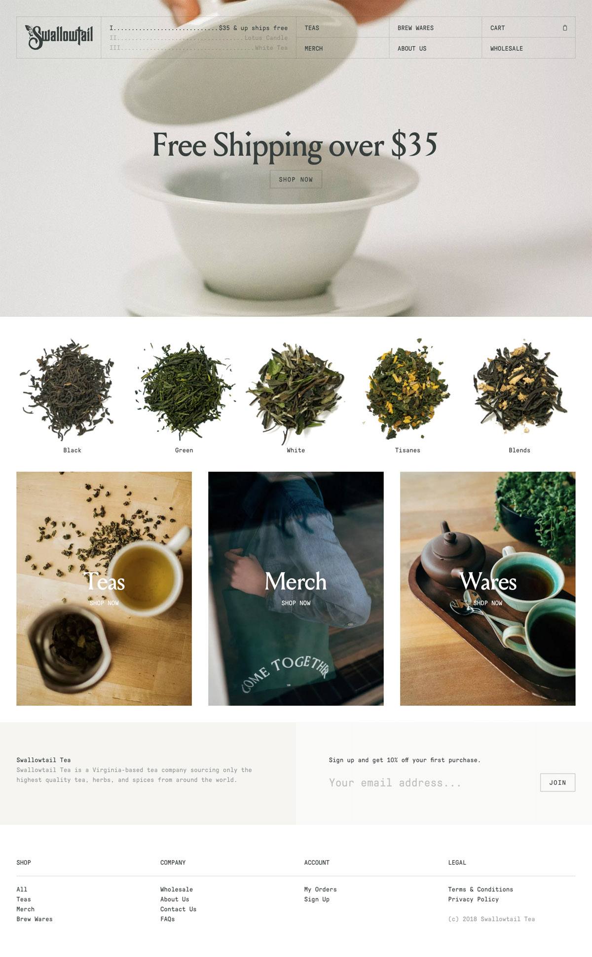 eCommerce website: Swallowtail