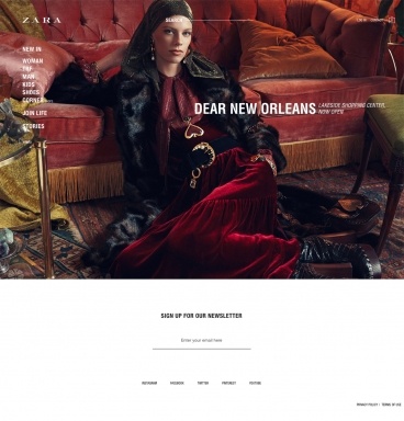 eCommerce website: Zara