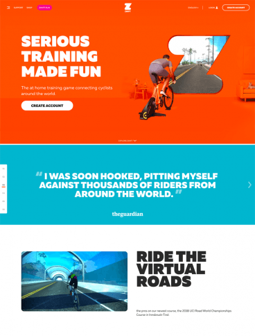 eCommerce website: Zwift