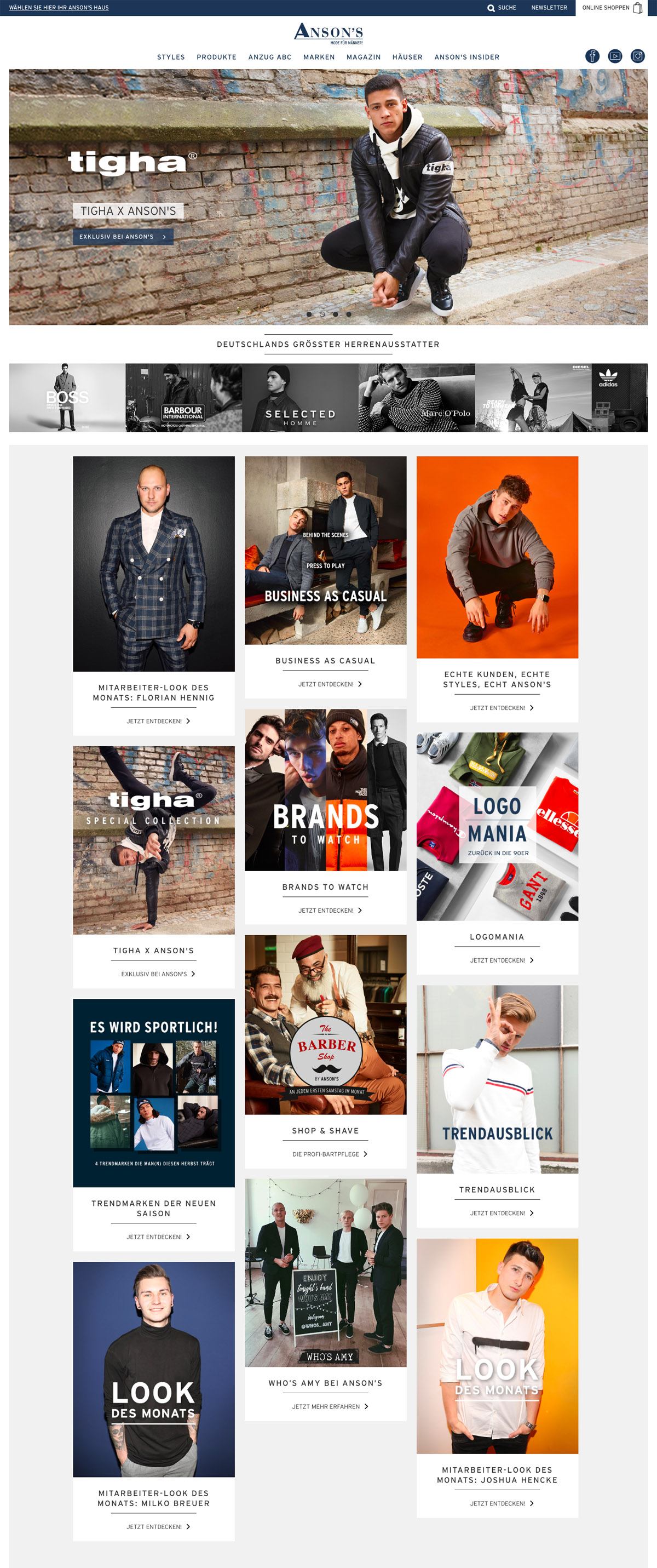 eCommerce website: ANSON´S