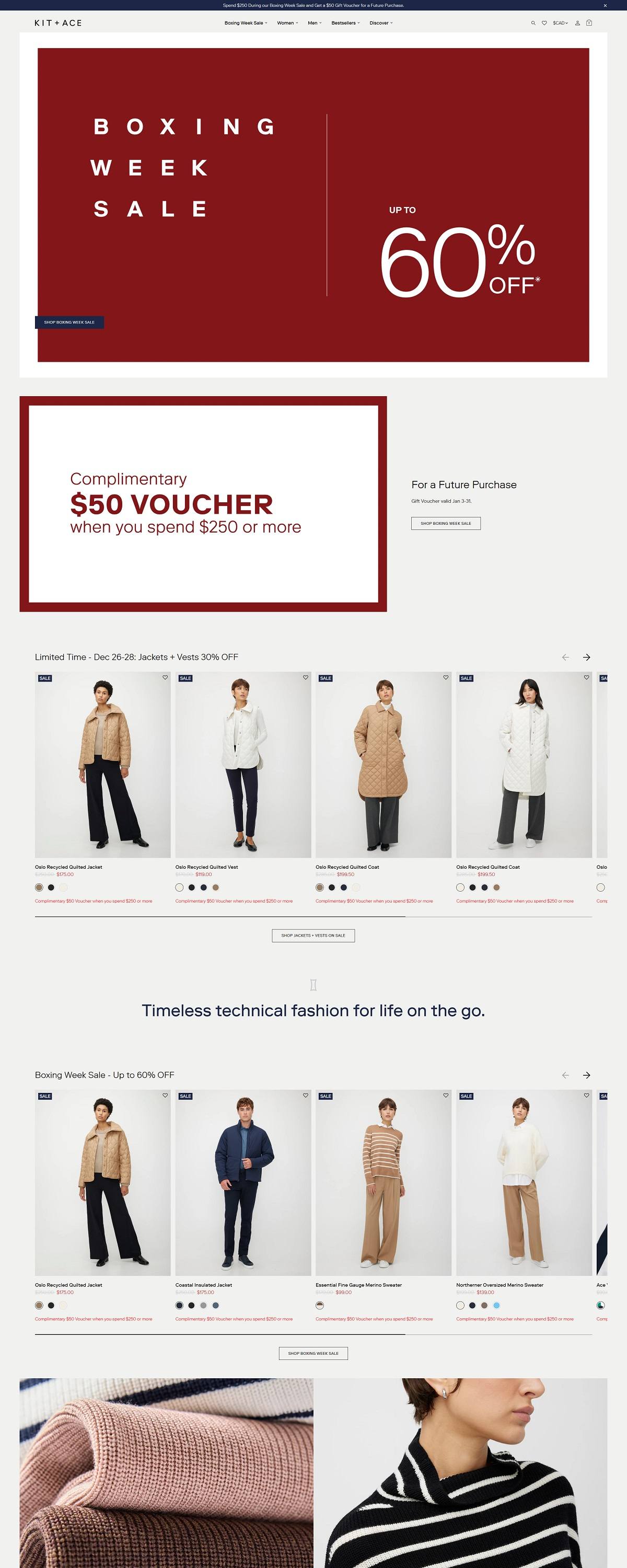 eCommerce website: Kit and Ace