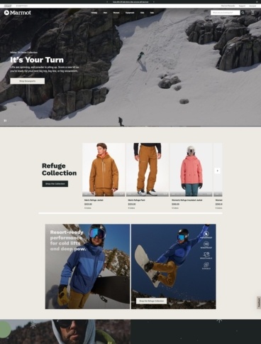 eCommerce website: Marmot