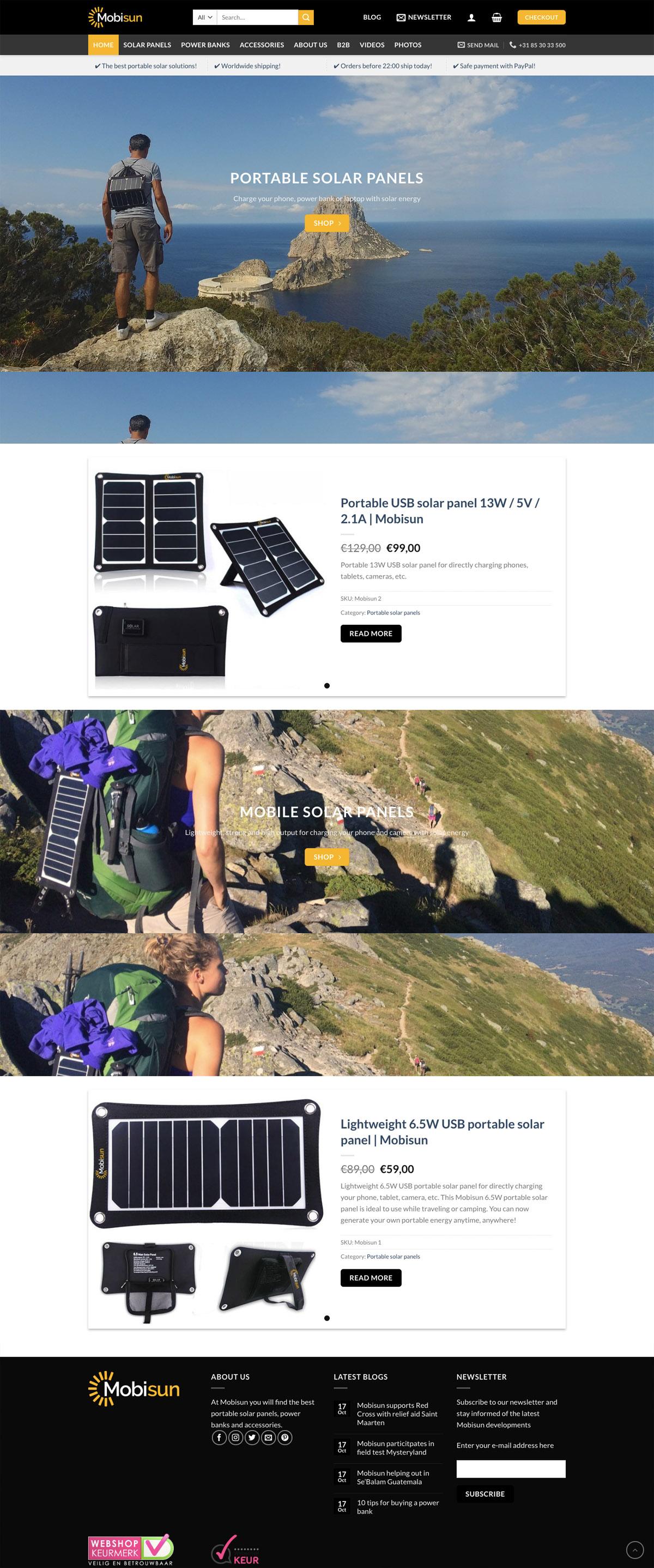 eCommerce website: Mobisun