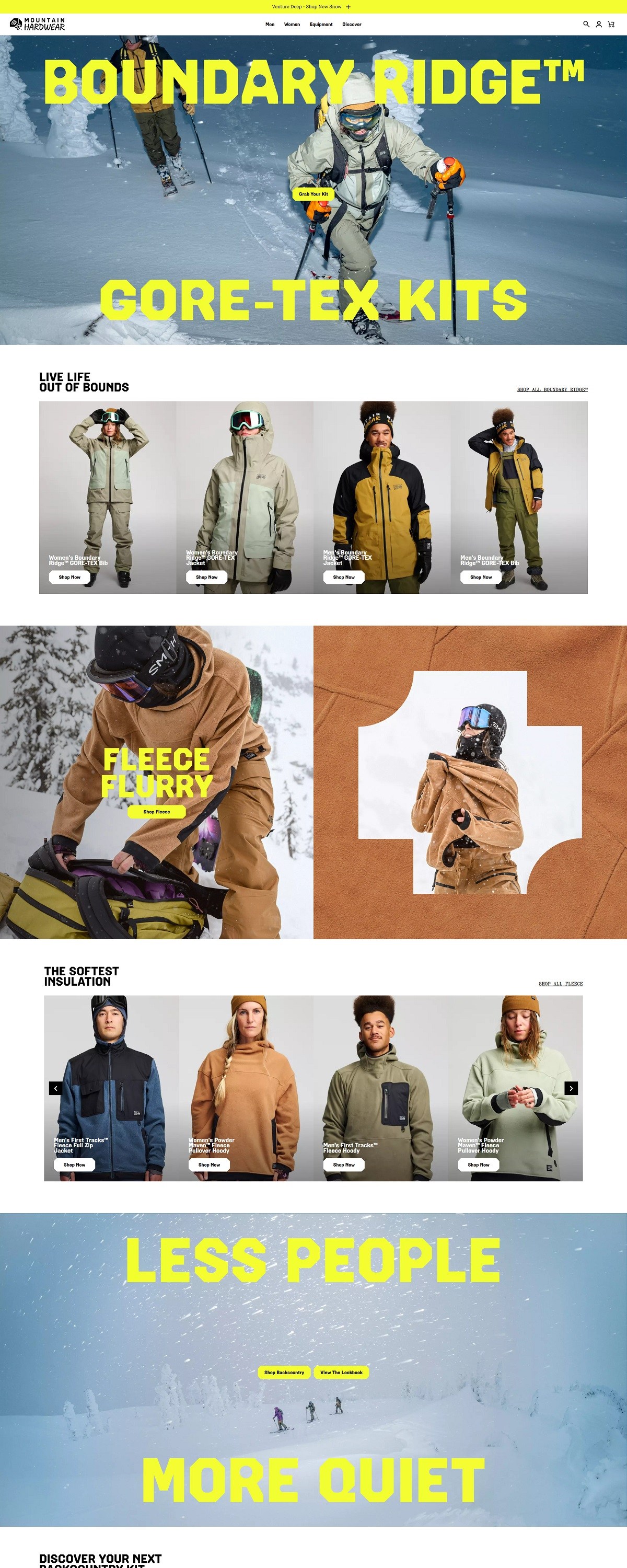 eCommerce website: Mountain Hardwear