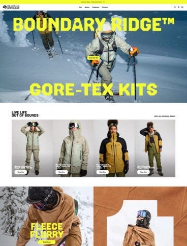 eCommerce website: Mountain Hardwear