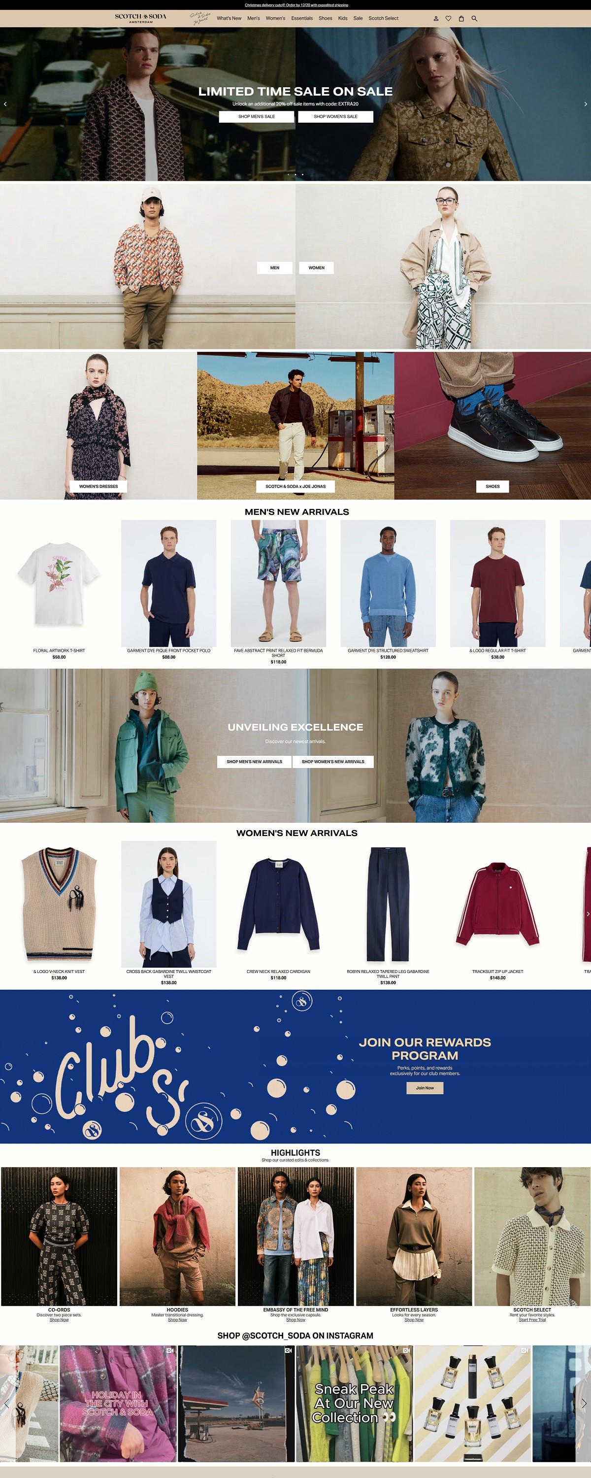 eCommerce website: Scotch & Soda