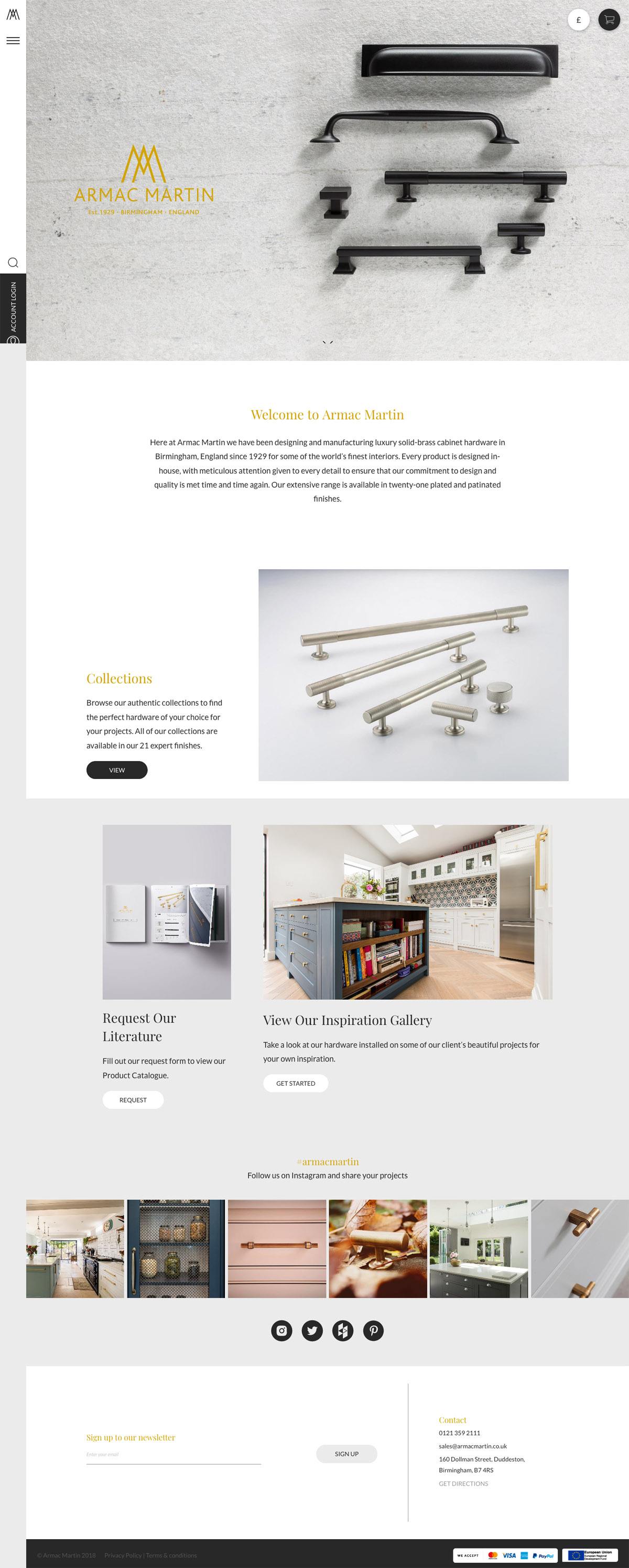 eCommerce website: Armac Martin