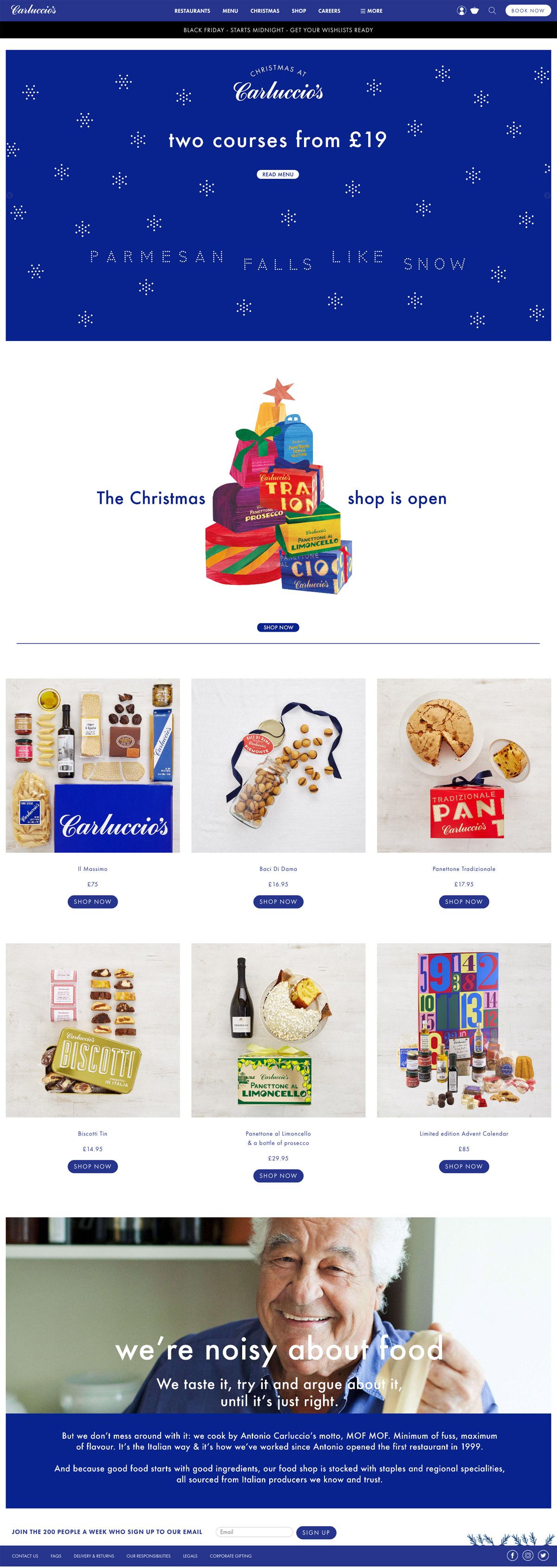 eCommerce website: Carluccios