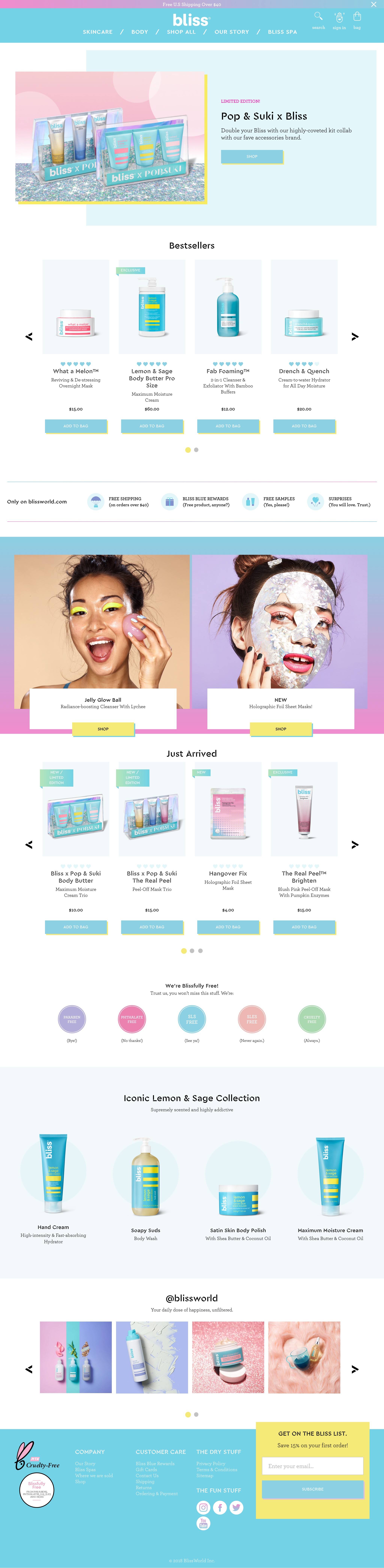 eCommerce website: Blissworld