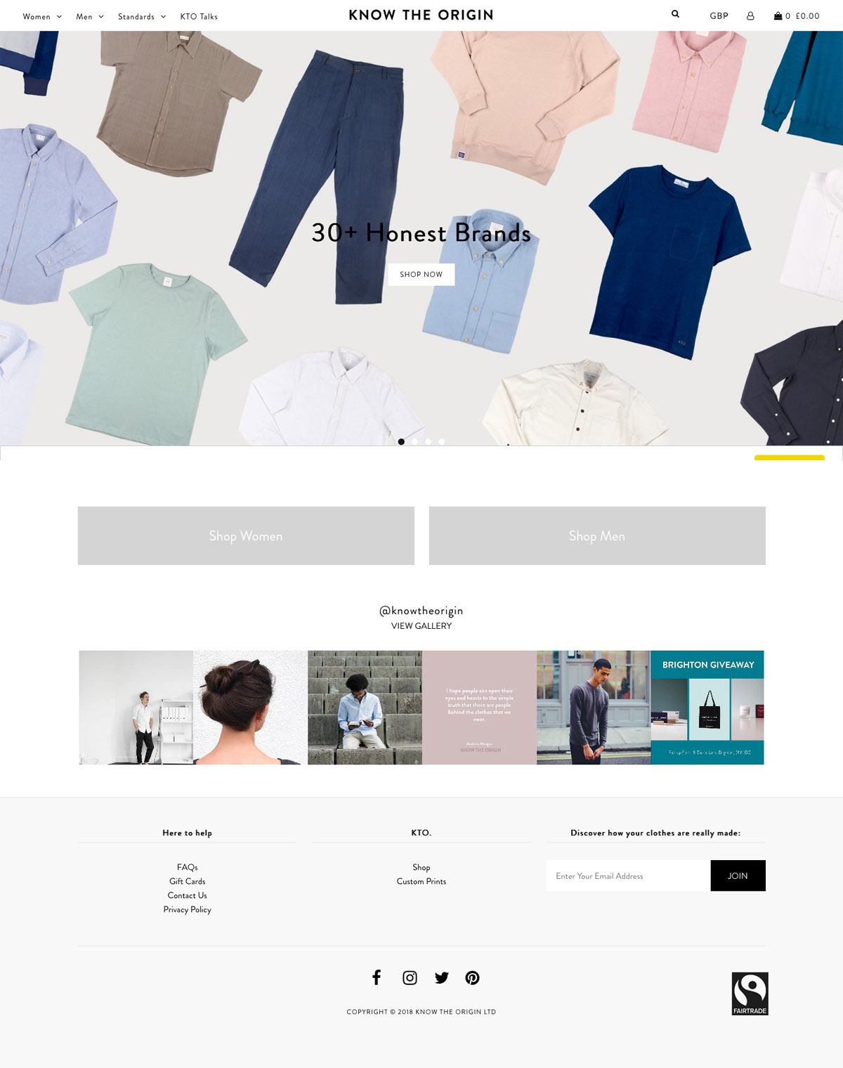 eCommerce website: Know The Origin