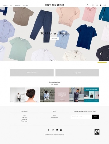 eCommerce website: Know The Origin