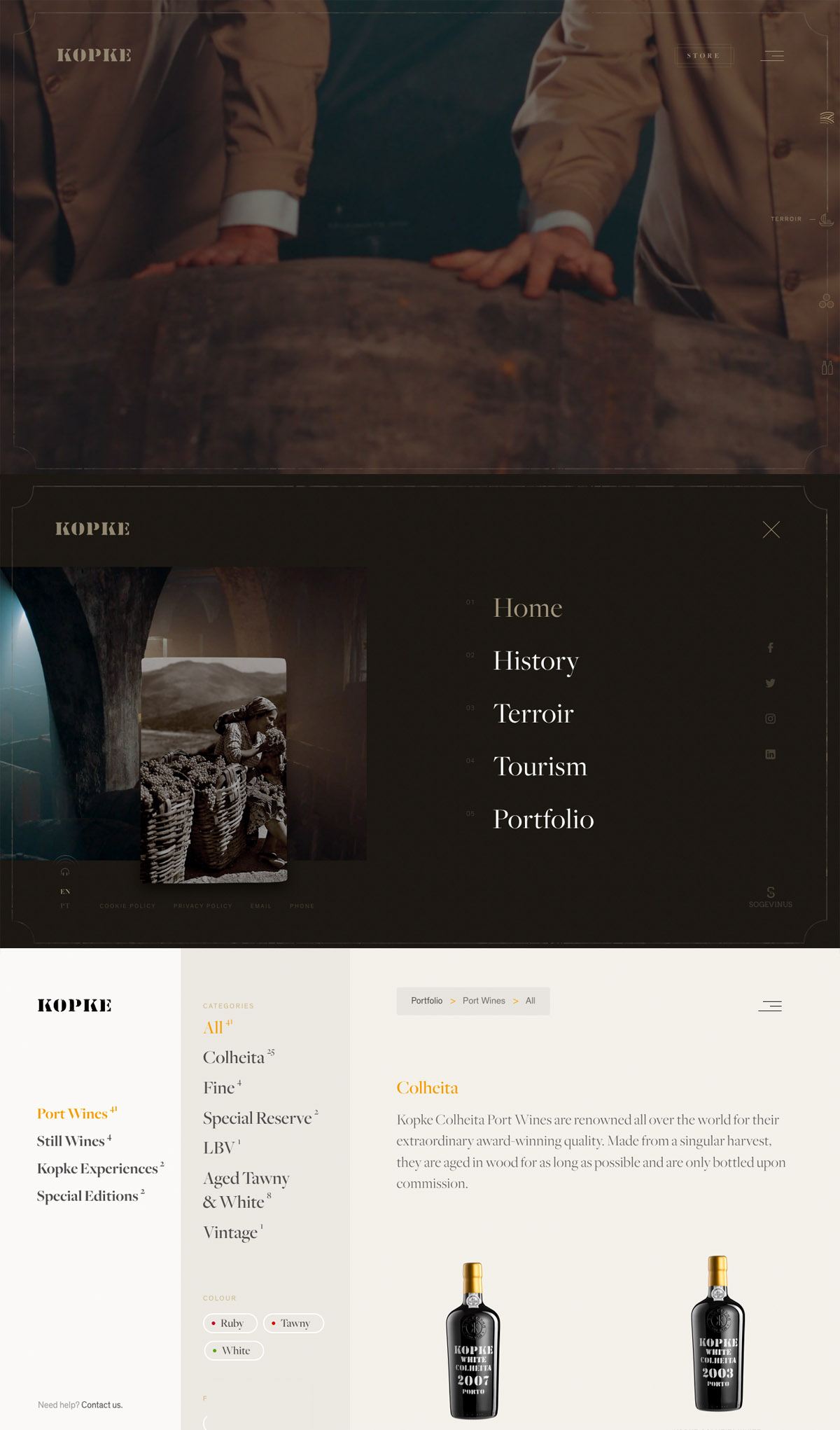 eCommerce website: Kopke