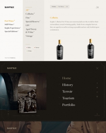 eCommerce website: Kopke