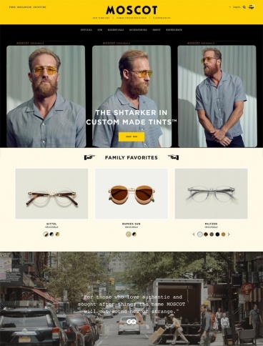 eCommerce website: MOSCOT