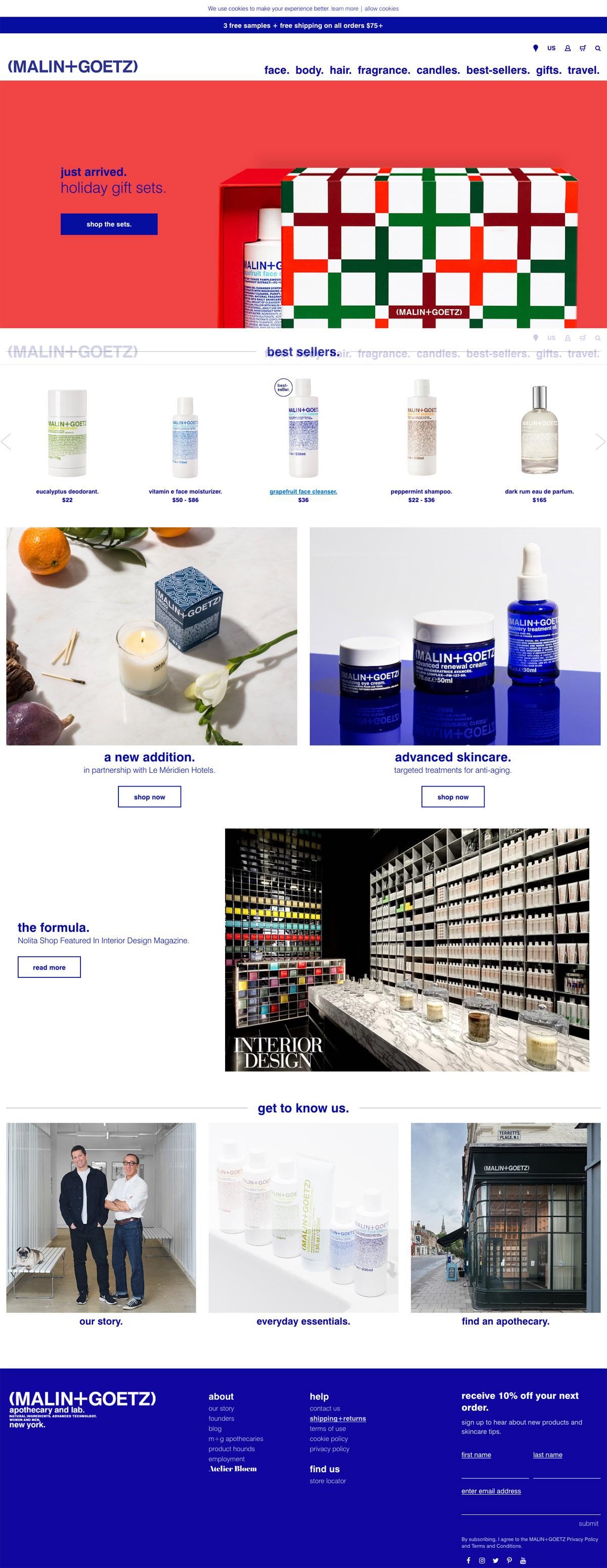 eCommerce website: Malin+Goetz