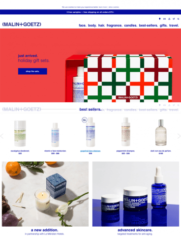 eCommerce website: Malin+Goetz