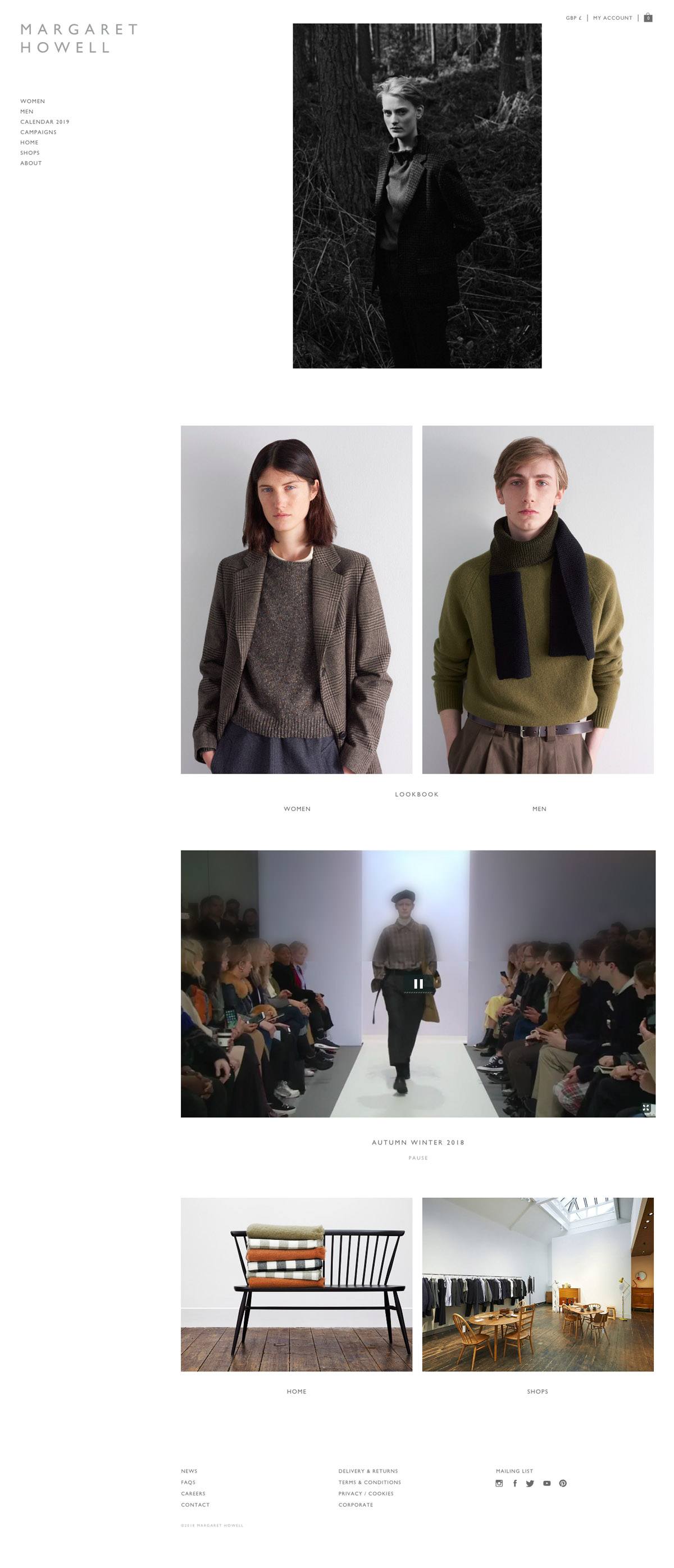 eCommerce website: Margaret Howell