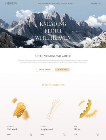 eCommerce website: Monograno Felicetti