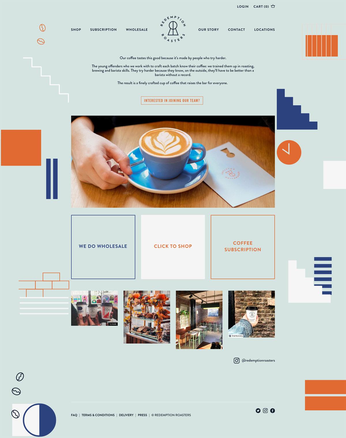 eCommerce website: Redemption Roasters
