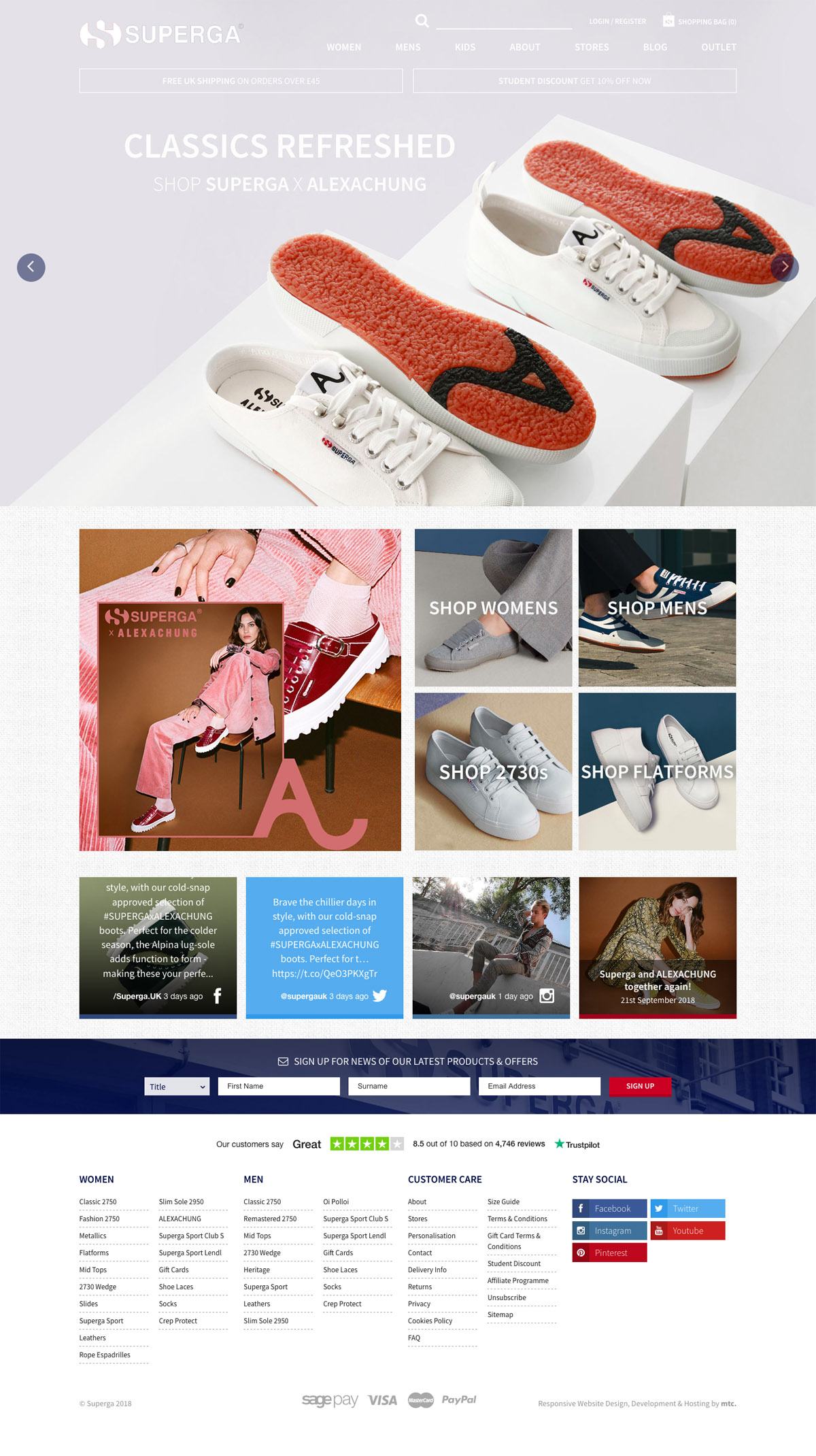 eCommerce website: Superga