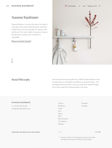 eCommerce website: Susanne Kaufmann